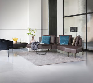 modular sofa / contemporary / leather / fabric