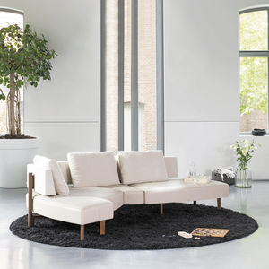 modular sofa / contemporary / leather / fabric