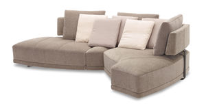 modular sofa / contemporary / leather / fabric