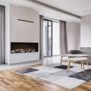 gas fireplace / design / closed / central