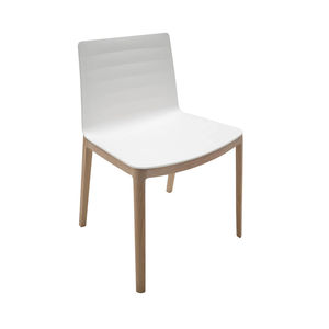 contemporary chair / wooden / white