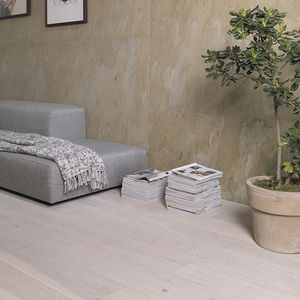 engineered parquet floor / glued / oak / aged