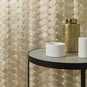 indoor mosaic tile / wall / metal / textured