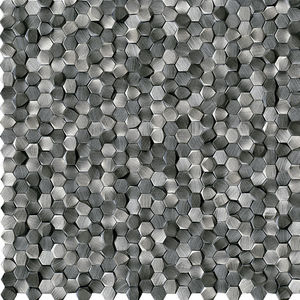 indoor mosaic tile / wall / metal / hexagonal
