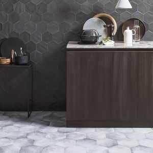 indoor tile / wall / ceramic / hexagonal