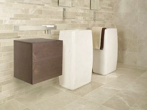 free-standing washbasin / rectangular / natural stone / contemporary