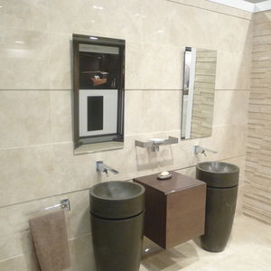 free-standing washbasin / round / natural stone / contemporary