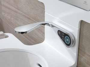 washbasin single tap / wall-mounted / chrome-plated brass / electronic