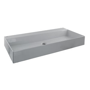 countertop washbasin / rectangular / ceramic / contemporary
