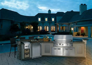 gas barbecue / built-in / stainless steel / commercial