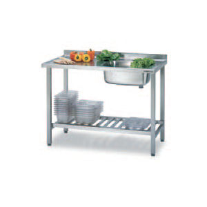 stainless steel prep table / with sink