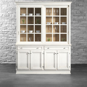 traditional china cabinet / lacquered wood / solid wood
