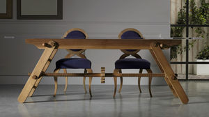 traditional table / wooden / glass / rectangular