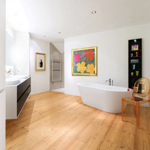 engineered parquet flooring / glued / floating / larch