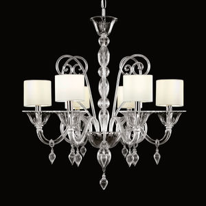 classic chandelier / blown glass / Murano glass / LED