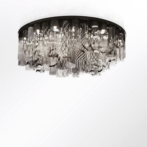 contemporary ceiling light / round / blown glass / Murano glass