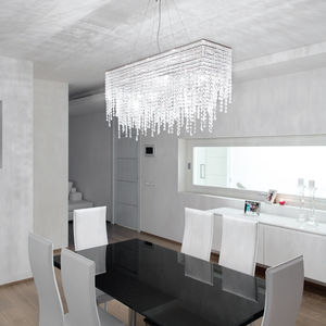 contemporary ceiling light / rectangular / crystal / LED