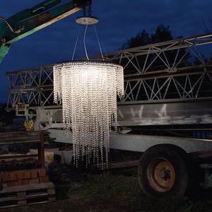 contemporary chandelier / crystal / LED / handmade