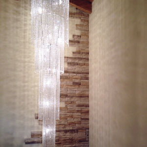 contemporary ceiling light / round / crystal / LED