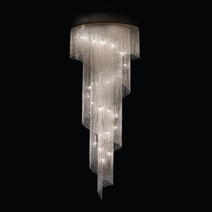 contemporary ceiling light / round / crystal / LED