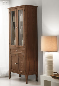 traditional display case / with legs / wooden