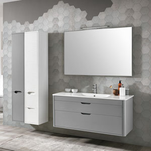 wall-hung washbasin cabinet / free-standing / solid wood / ceramic