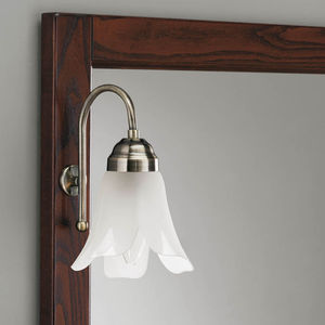 traditional wall light / for bathrooms / metal / glass