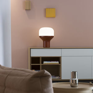 table lamp / contemporary / aluminum / opalescent glass