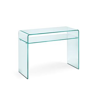 contemporary sideboard table / curved glass / rectangular / custom