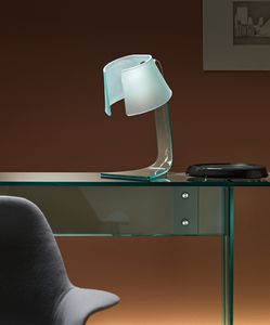table lamp / contemporary / aluminum / glass