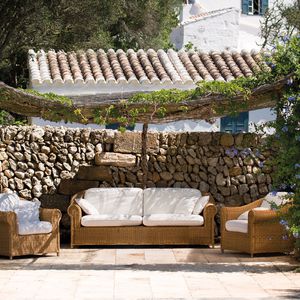 traditional sofa / garden / fabric / synthetic fiber