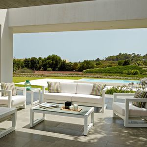 contemporary sofa / garden / acrylic fabric / aluminum