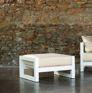 contemporary pouf / aluminum / garden