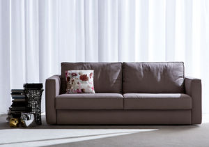 sofa bed / contemporary / leather / fabric