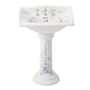 free-standing washbasin / rectangular / porcelain / traditional