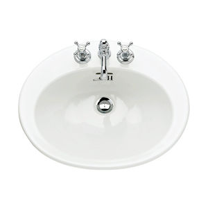 built-in washbasin / oval / porcelain / traditional