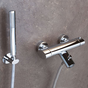 shower mixer tap / for bathtubs / wall-mounted / chromed metal