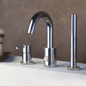 shower mixer tap / for bathtubs / wall-mounted / chromed metal
