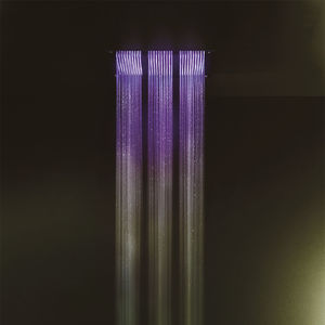 recessed ceiling shower head / rectangular / with chromotherapy / with built-in light