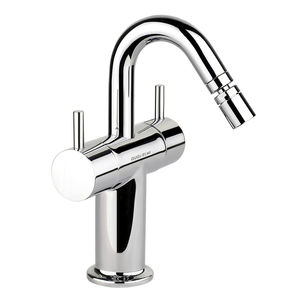 double-handle bidet mixer tap / free-standing / chromed metal / bathroom