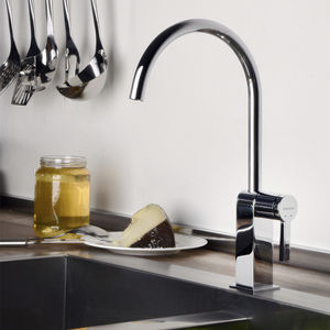chromed metal mixer tap / kitchen / 1-hole / swivel spout