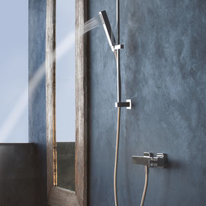 shower mixer tap / wall-mounted / chromed metal / bathroom