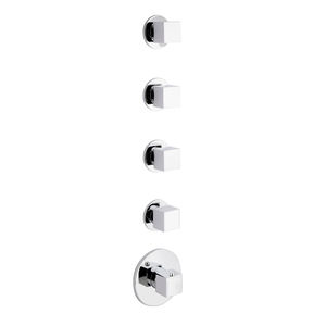 shower mixer tap / built-in / chromed metal / thermostatic