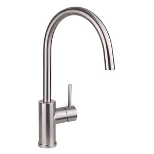 stainless steel mixer tap / kitchen / 1-hole / swivel spout