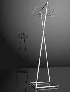 floor coat rack / contemporary / varnished steel / stainless steel