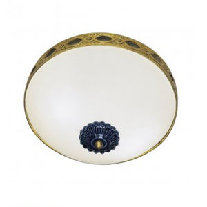 classic ceiling light / round / glass / brass