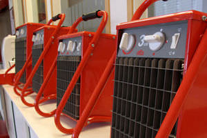 electric air heater / wall-mounted / heavy-duty / mobile