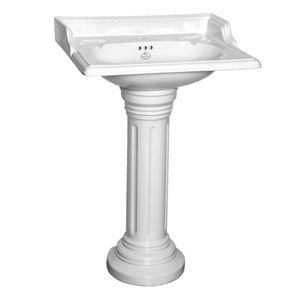 free-standing washbasin / rectangular / porcelain / traditional