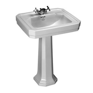 free-standing washbasin / rectangular / porcelain / traditional