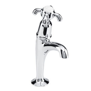 deck-mounted mixer tap / chromed metal / brass / kitchen
